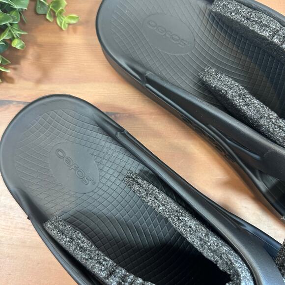 Oofos Ooriginal Unisex Black Recovery Sandals Size M10/W12 - Picture 7 of 7